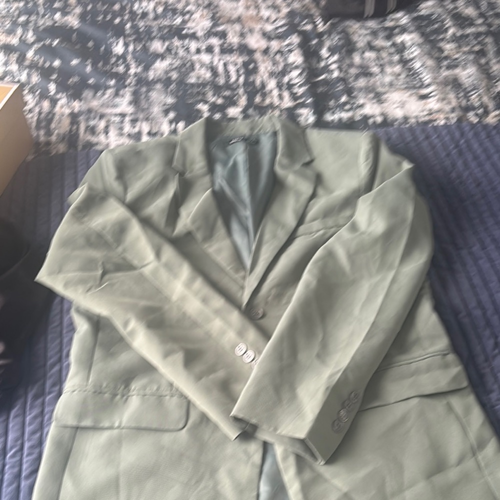 SHEIN Green Sport Coat Classic Blazer